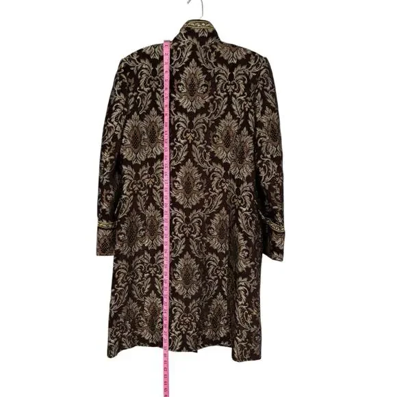 Kenzie Brocade Tapestry Coat Womens 12 Embroidered Elegant Woven Damask Boho